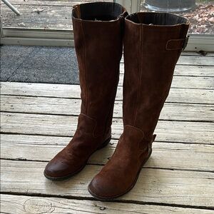 Brown Leather Knee-High Boots